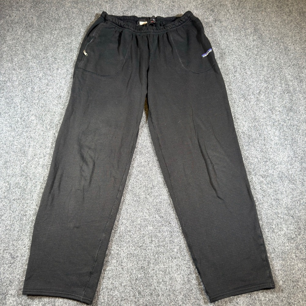 Patagonia Polartec Fleece Pants Mens Large Black Vintage Made in USA Sweatpants